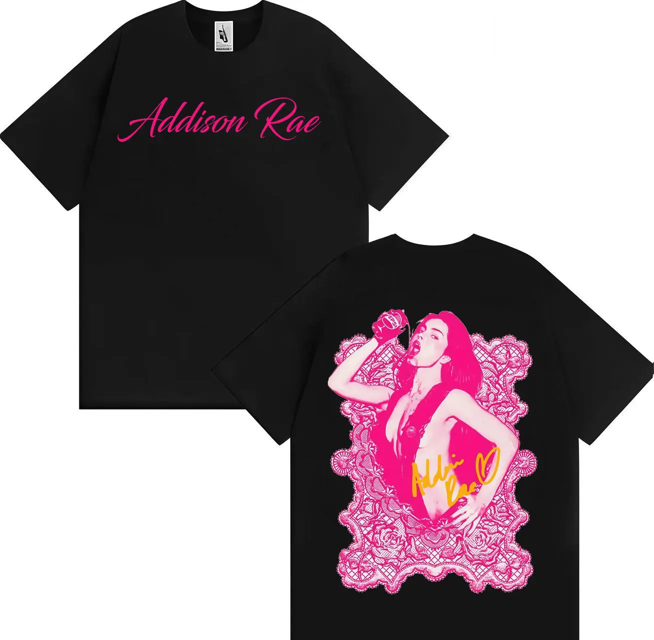 Addison Rae T-Shirt showing images related to the songs
